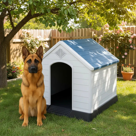 Casa Para Perros Premium Xl, 96x105×98 Cm, Para Raza Grande Azul