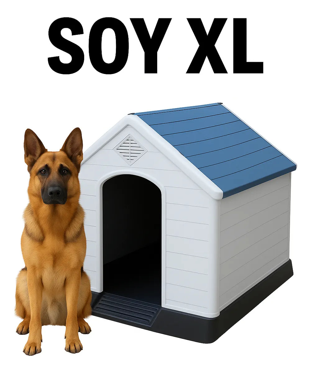 Casa Para Perros Premium Xl, 96x105×98 Cm, Para Raza Grande Azul