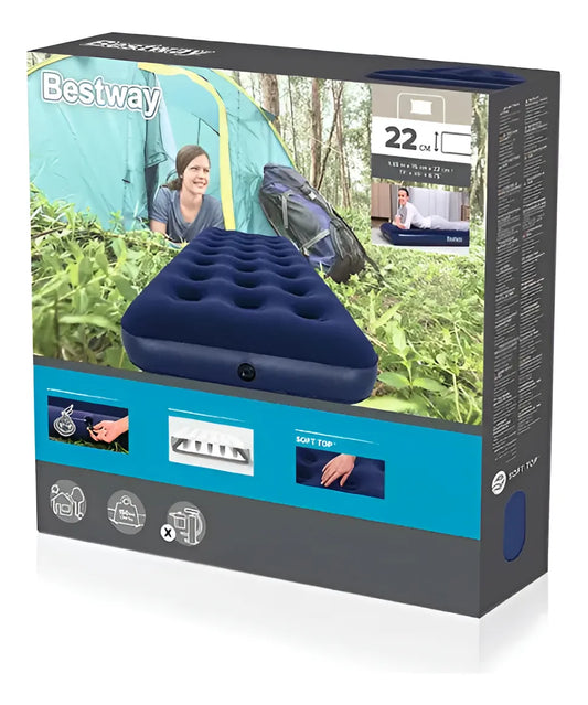 Colchón Inflable Single Sof Top Bestway 185x76x22cn - Azul