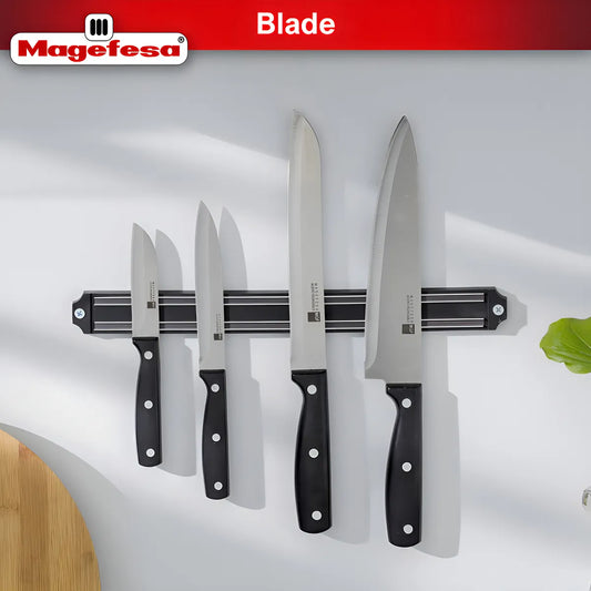 Juego De 4 Cuchillos Magefesa Blade + Soporte Magnético Color Negro