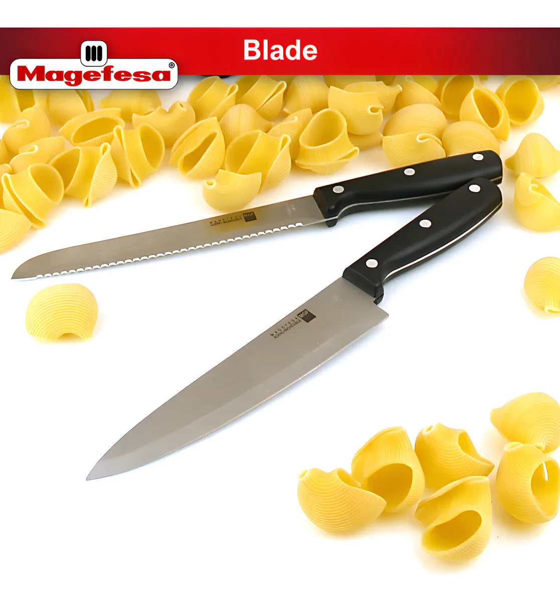 Juego De 4 Cuchillos Magefesa Blade + Soporte Magnético Color Negro