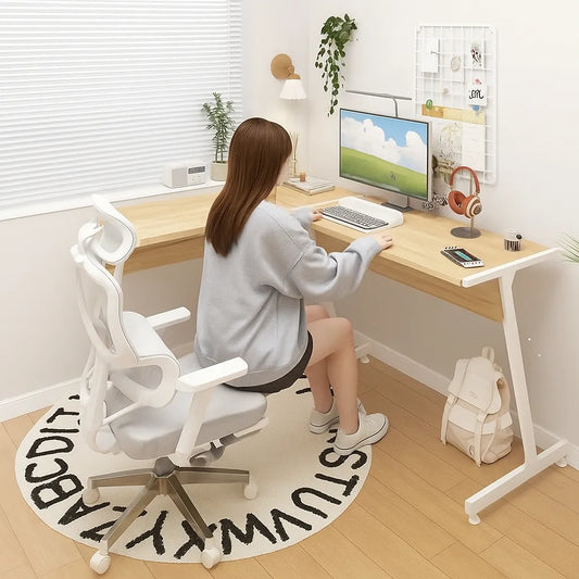 Escritorio Esquina Fierro Roble Blanco Colección Home Blanco